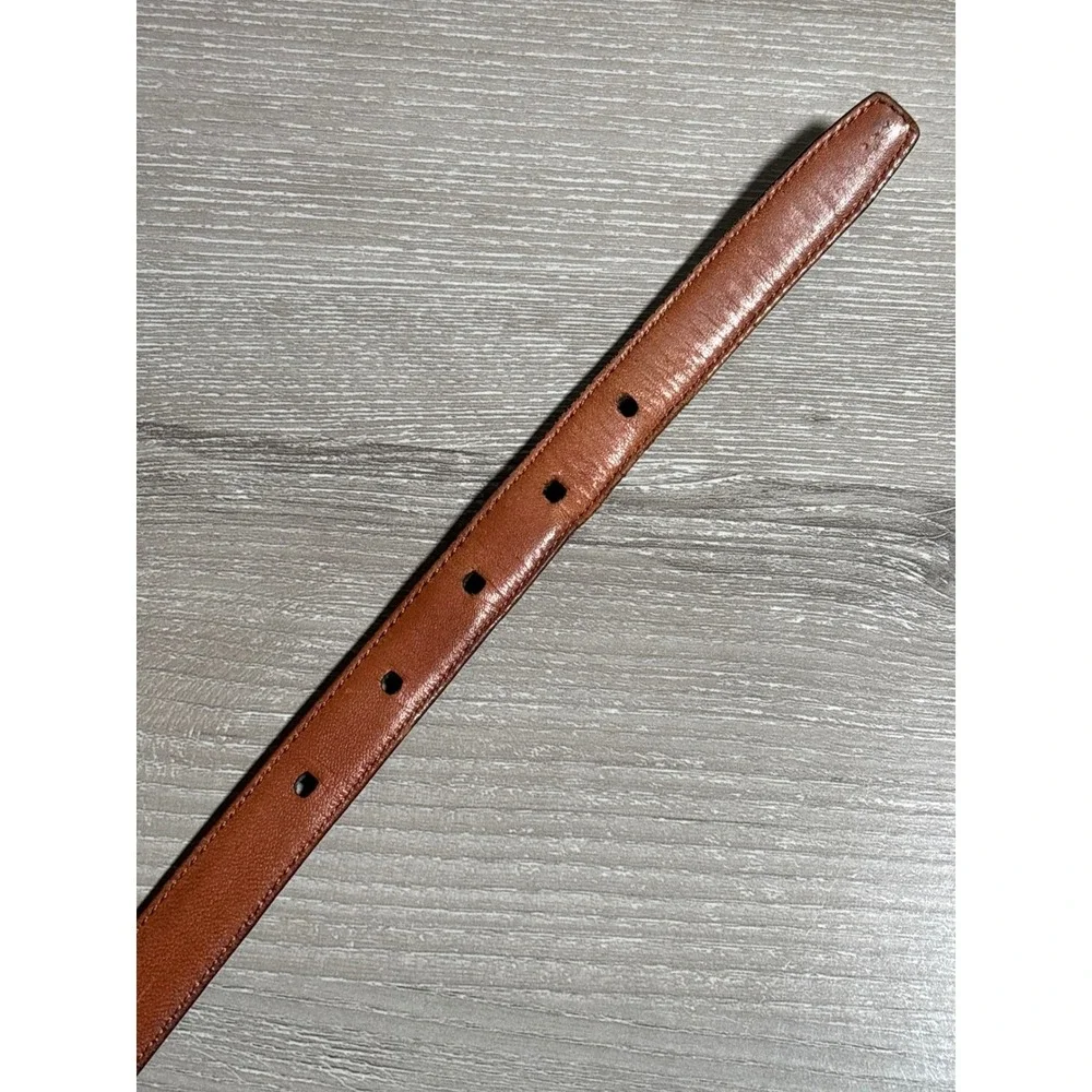 Lauren Ralph Lauren Womens Black Italian Leather Skinny Belt M Old Money Sleek